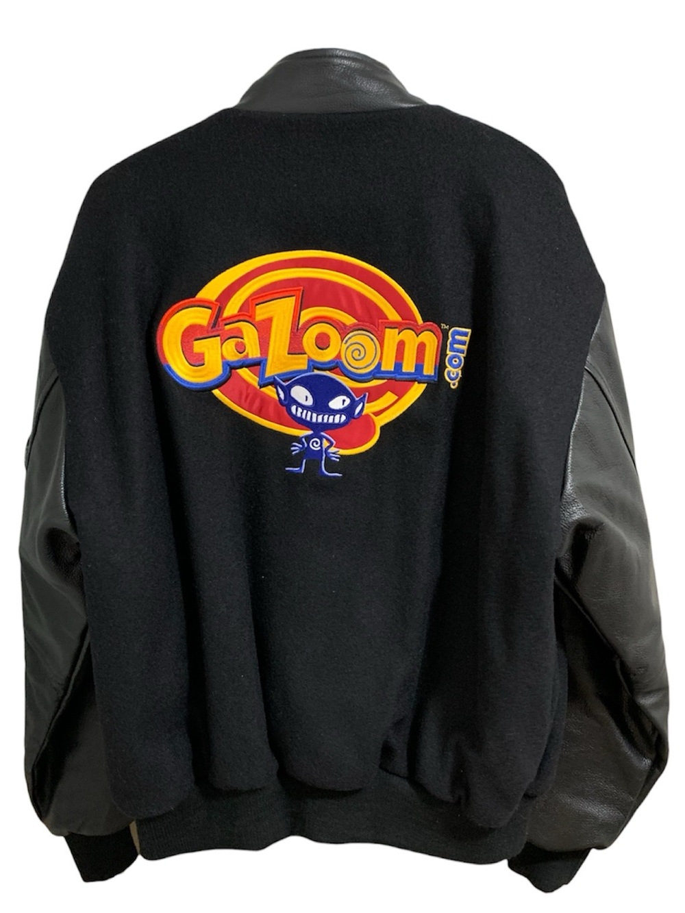 Vintage GaZoom.com Promotional Varsity Jacket With Leather Sleeves Size Large
